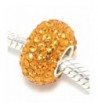 Sterling Silver Orange Crystals Charm