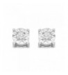 Sterling Round Cut Diamond Miracle Plated Earrings