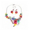 Womens Exotic Multi Colored Necklace Earring