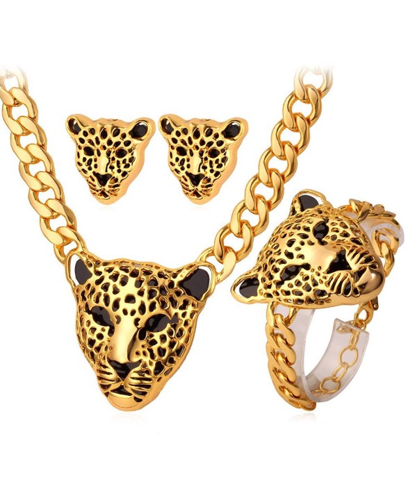 Leopard Bracelet Earrings Necklace Costume