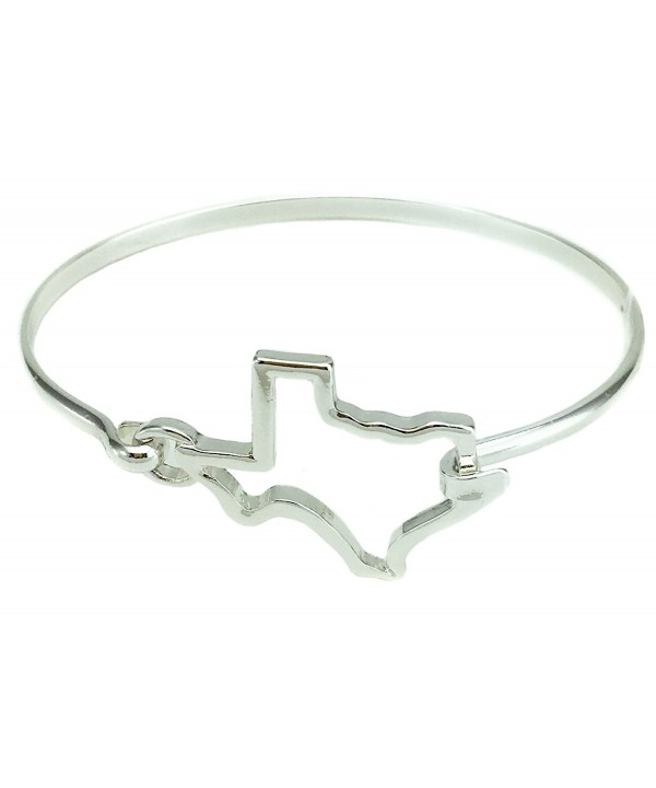 State shape bangle bracelet Texas Silver