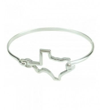 State shape bangle bracelet Texas Silver