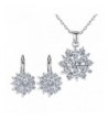 BAMOER Zirconia Snowflake Earrings Necklace