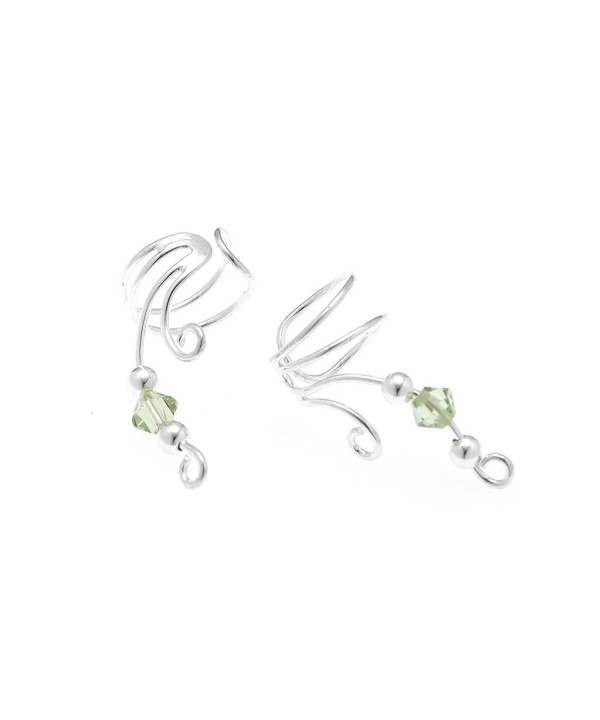 Sterling Beautiful Earcuff Crystal Earrings