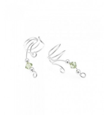 Sterling Beautiful Earcuff Crystal Earrings