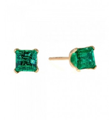 Square Green Emerald Yellow Earrings