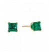 Square Green Emerald Yellow Earrings