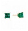 Square Green Emerald Yellow Earrings