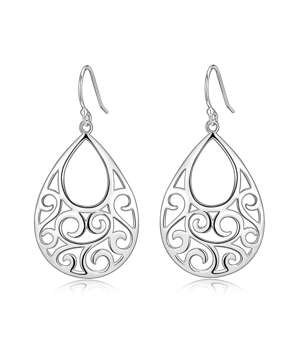 Polished Sterling Filigree Peafowl Earrings