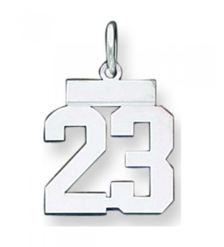 Sterling Silver Polished Number Pendant