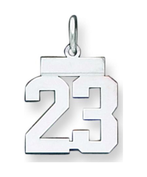 Sterling Silver Polished Number Pendant