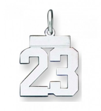 Sterling Silver Polished Number Pendant