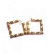 Bamboo Hoop Earrings Gold Square