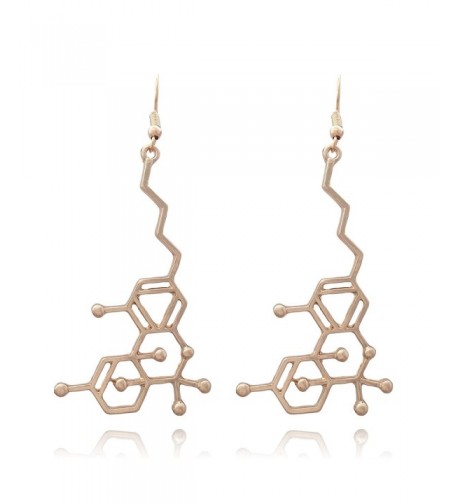 Large Molecule Dangle Earrings Gold