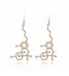 Large Molecule Dangle Earrings Gold