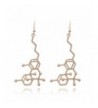 Large Molecule Dangle Earrings Gold