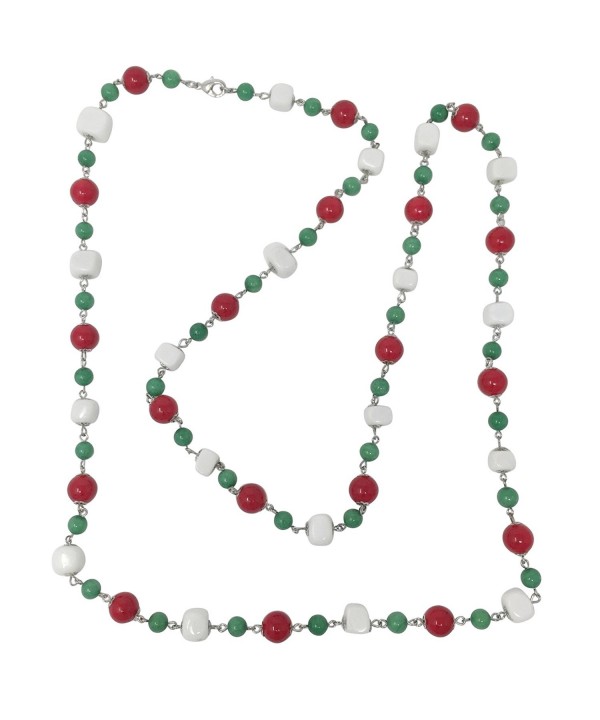 Multi Color Beaded Necklace Green