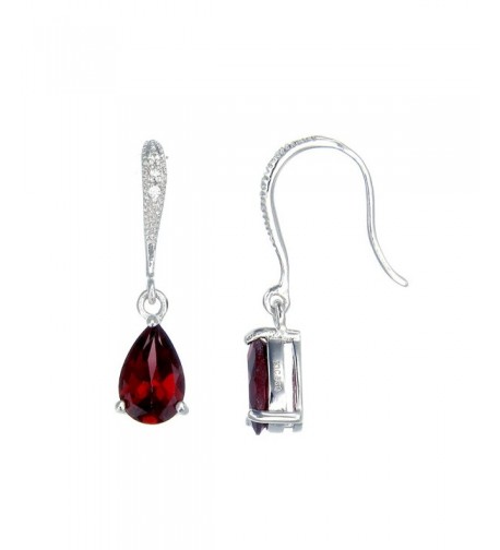 Sterling Silver Garnet Earrings CT