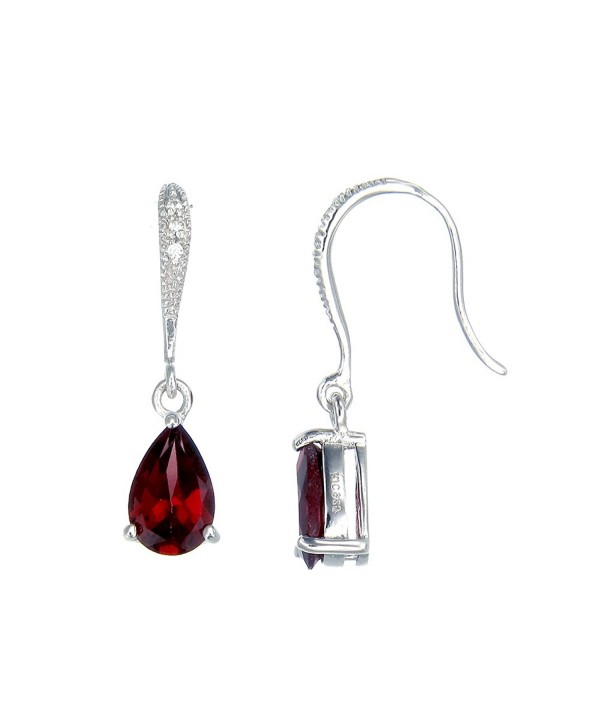 Sterling Silver Garnet Earrings CT