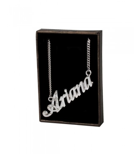 Name Necklace Ariana White Plated