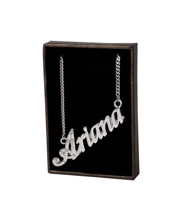 Name Necklace Ariana White Plated