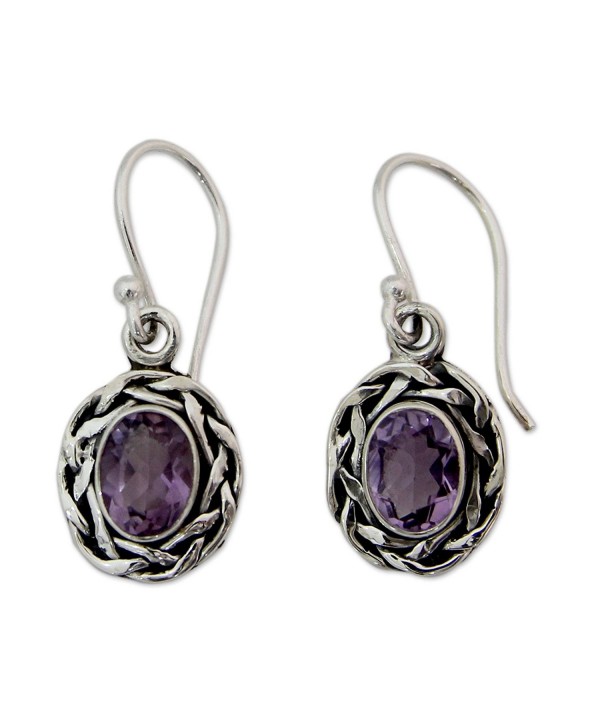 NOVICA Sterling Silver Amethyst Earrings