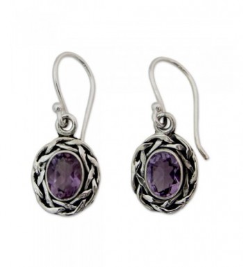 NOVICA Sterling Silver Amethyst Earrings