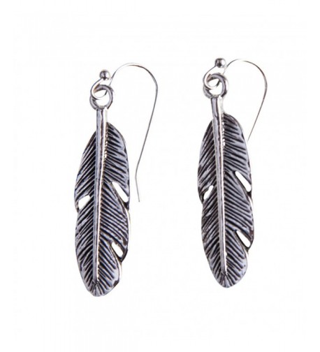 Bohemia Feather Silver Earring silver plated base