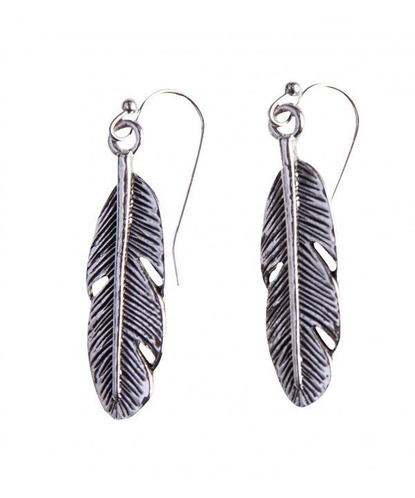Bohemia Feather Silver Earring silver plated base
