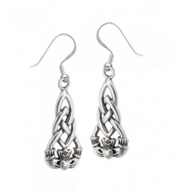 Sterling Silver Heart Claddagh Earrings