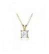 Sterling Princess cut Solitaire Necklace Swarovski