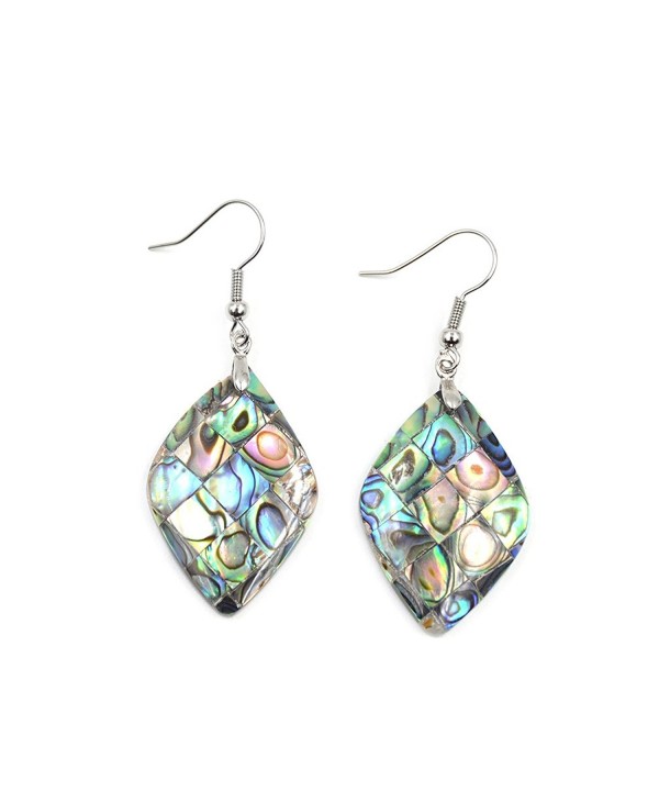 Natural Abalone Earrings Geometric Unique