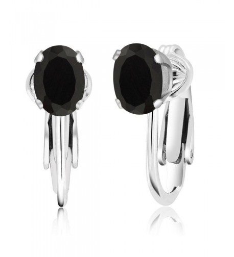 Black Sterling Silver Clip Earrings