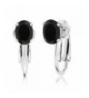 Black Sterling Silver Clip Earrings