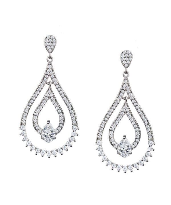 SELOVO Bridal Statement Earrings Zirconia