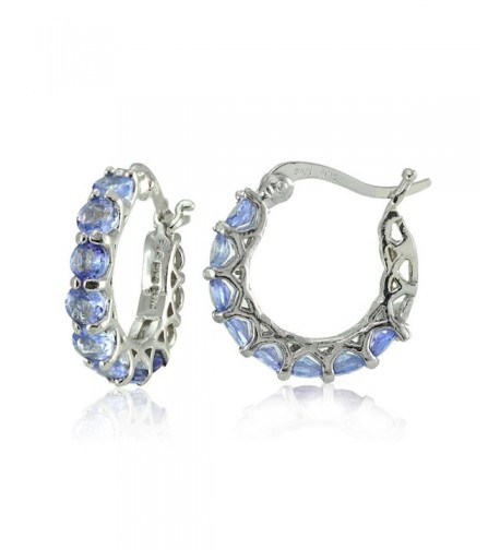 Sterling Silver Tanzanite Huggie Earrings