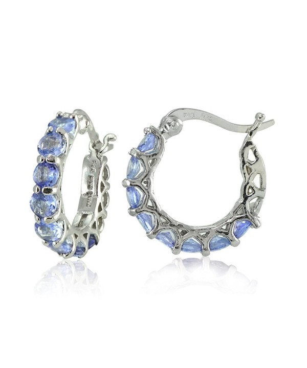 Sterling Silver Tanzanite Huggie Earrings