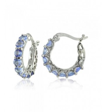 Sterling Silver Tanzanite Huggie Earrings