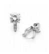 Mariell Clip Solitaire Earrings Accents