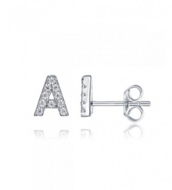 PAVOI Sterling Simulated Earrings Alphabet
