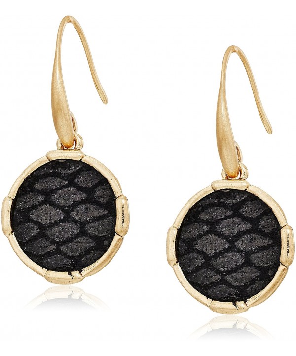 Inlay Circle Black Gold Earrings