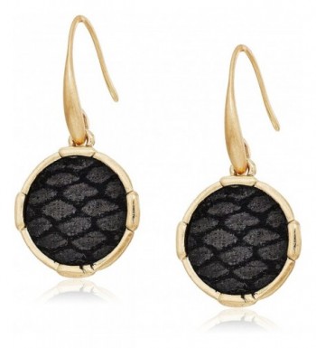 Inlay Circle Black Gold Earrings