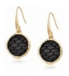 Inlay Circle Black Gold Earrings