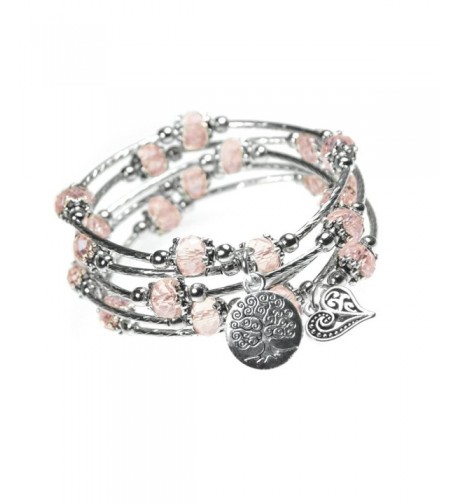 Heart Charm Silver tone Bangle Bracelet