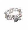 Heart Charm Silver tone Bangle Bracelet