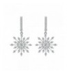EleQueen Sterling Zirconia Snowflake Earrings