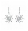 EleQueen Sterling Zirconia Snowflake Earrings