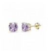 Sterling Amethyst Round Cut Solitaire Earrings