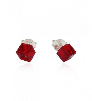 Crystal Cube Sterling Silver Earrings