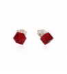 Crystal Cube Sterling Silver Earrings